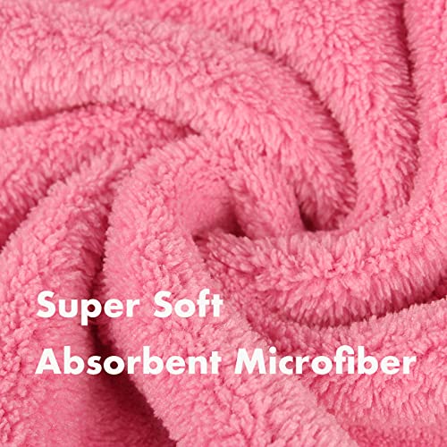 Pawyee Super Soft Fast-Drying Dog Towel Set for Cold Weather, Beach, Pool - Adjustable Microfiber Bath Robe with Drying Gloves for Cats and Dogs Large Pink Dino - BeesActive Australia