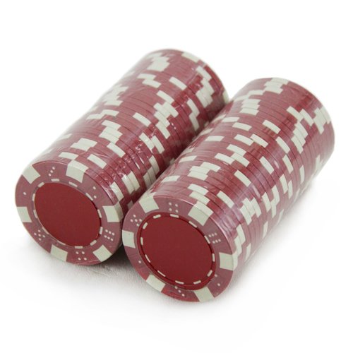 Brybelly 50 Clay Composite Striped Dice 11.5 Gram Poker Chips Red - BeesActive Australia