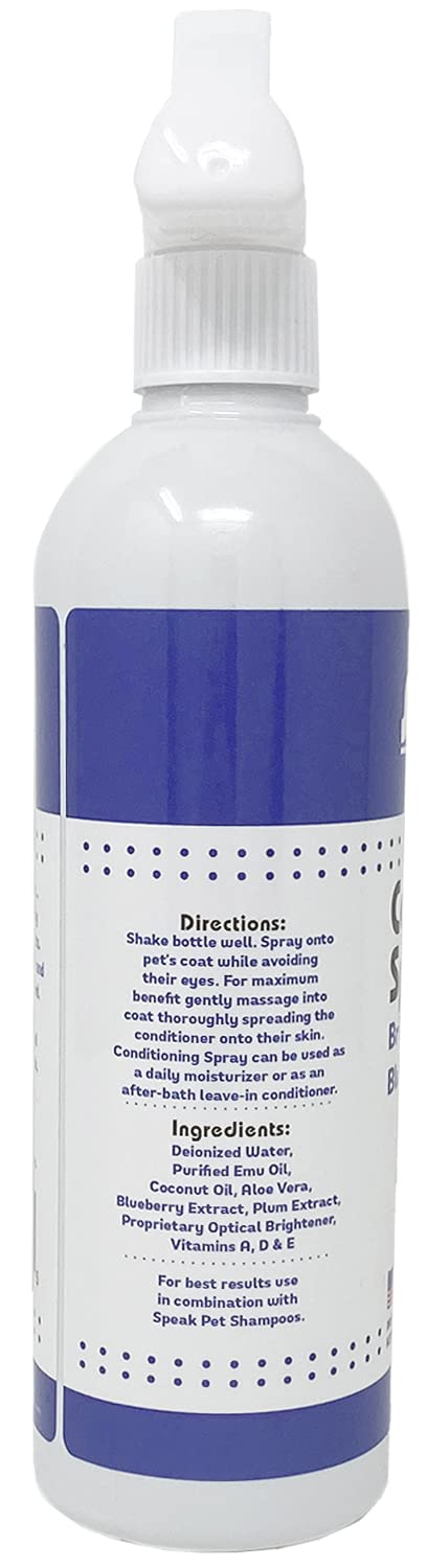 Speak Pet Products Natural Brightening Blueberry Plum Dog Leave-in Conditioning Spray, 17oz - BeesActive Australia