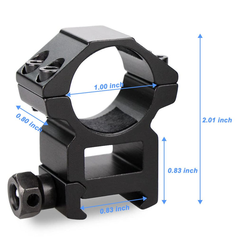 Modkin Scope Rings, Rifle Scope Mount High Profile Scope Mounts for Picatinny Rail (1 inch, Set of 2) - BeesActive Australia