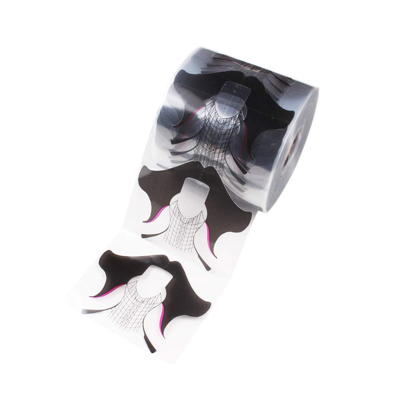 Beauty Leader 500 Pcs/Roll Nail Form Stickers Clear Nail Art Guide Form Acrylic UV Gel Tips Extension (Black Butterfly Design) - BeesActive Australia