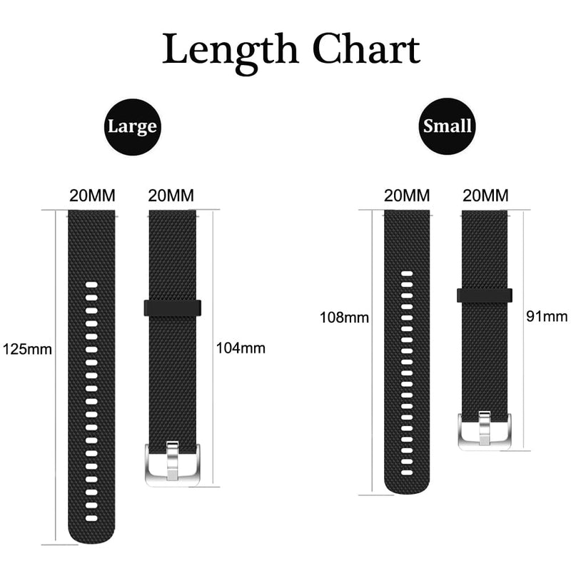 Compatible for Garmin Vivoactive 3, 20mm Silicone Replacement Wristband Quick Release WatchBand Strap Band Wristband for Garmin Vivoactive 3/vivomove HR/Forerunner 245/Venu Sq Black Small - BeesActive Australia