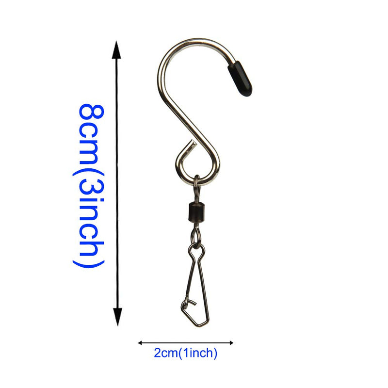 10pcs Swivel S Hooks Clips Hanging Wind Spinners for Chimes Crystal Twisters，Spinning Windsocks and Any Kites, Flower Pots, Plants, Bird Feeders, Solar Lights, Flags，Party Supply (Shook) - BeesActive Australia