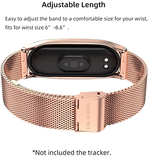 3Chome Strap for Xiaomi Mi Band 6 Mi Band 5 - Replacement Strap for Band 4/Mi Band 3 Smart Band Watch Strap Wristband Bracelet Rose Gold - BeesActive Australia