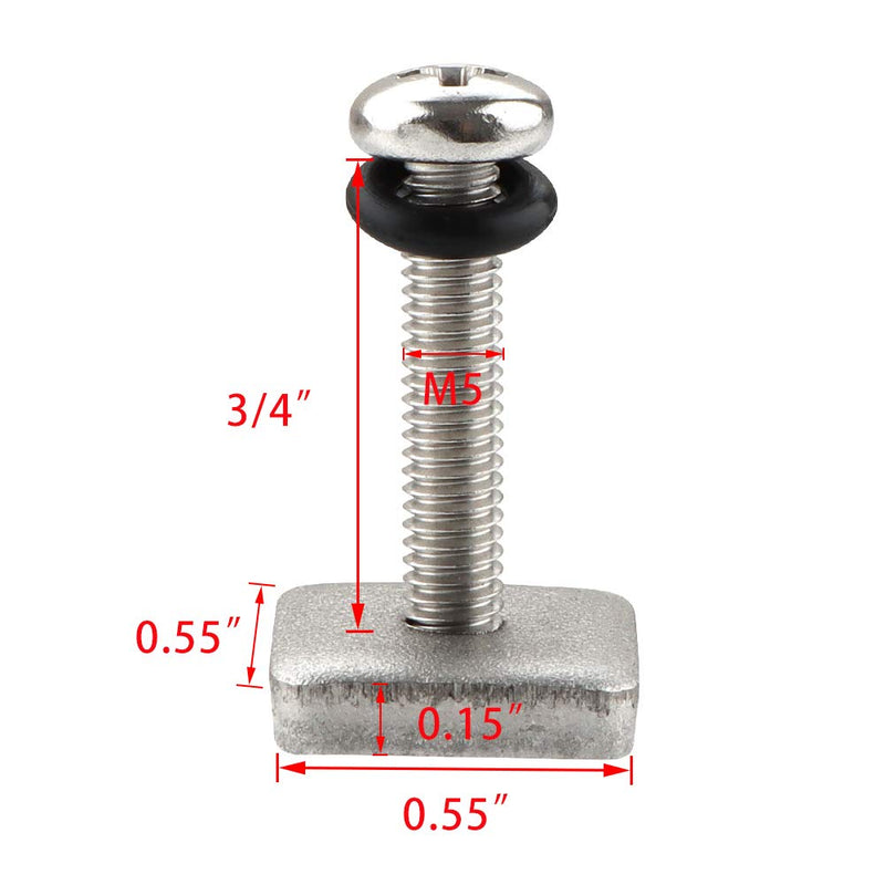 VTurboWay 316 Stainless Steel Fin Screw and Plate for Surf Longboard and SUP, 3 Pack, M5 Screw Suitable for Plastic Single Fin - BeesActive Australia