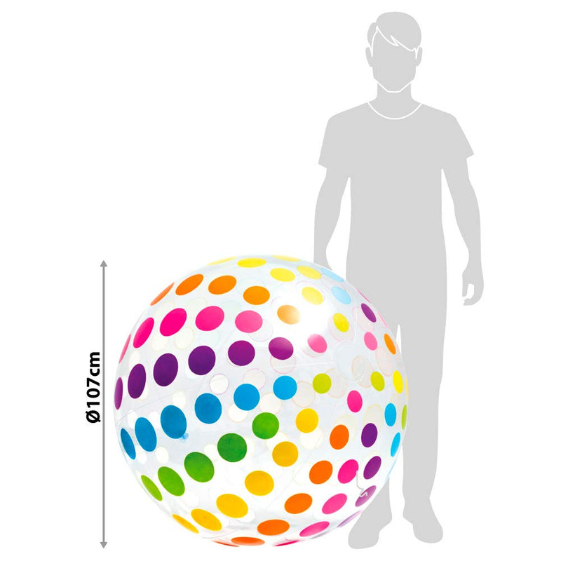 [AUSTRALIA] - Intex Jumbo Inflatable 42" Giant Beach Ball - Crystal Clear with Translucent Dots, 1 Pack 