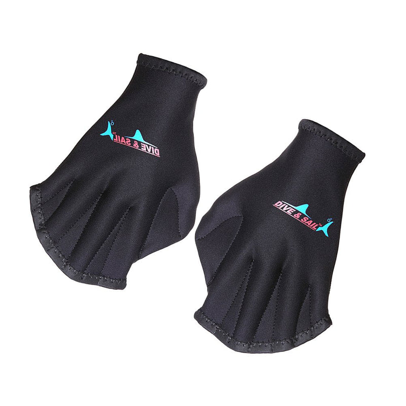 WINOMO 1 Pair Webbed Swimming Gloves Aquatic Traning Fit Paddles Water Resistance Diving Hand Web (Black) - BeesActive Australia
