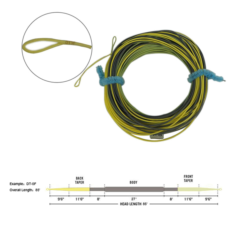 Aventik Double Tapered Fly Fishing Line Sure Cast Tri-Tone Gentle Touch Double Taper Long Taped Delicate Presentation Floating Trout Line Welded Loops Line 85FT DT6F - BeesActive Australia