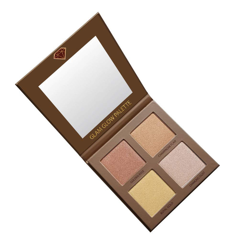Highlighter Palette Highlighter Makeup Iluminador - Glow Bronzer Powder Makeup Highlighter Kit With Mirror - 4 Highly Pigmented Face Highlighter Shimmer Colors - Vegan, Cruelty Free & Hypoallergenic - BeesActive Australia