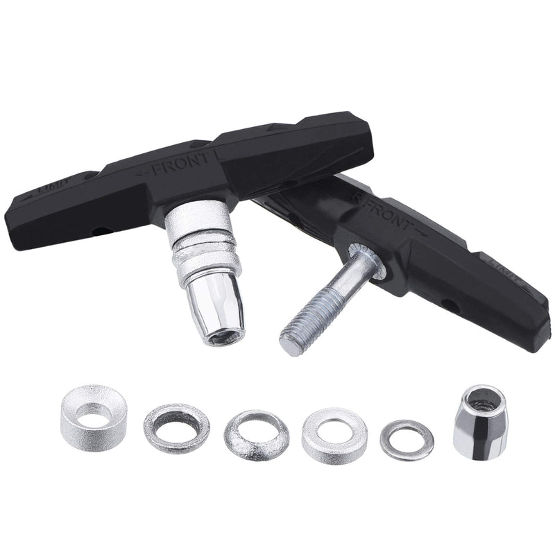 Hotop 4 Pairs Bike Brake Pads Mountain Bike Brake Pads with Hex Nuts and Spacers v Bicycle Brake Blocks Set, 70 mm - BeesActive Australia