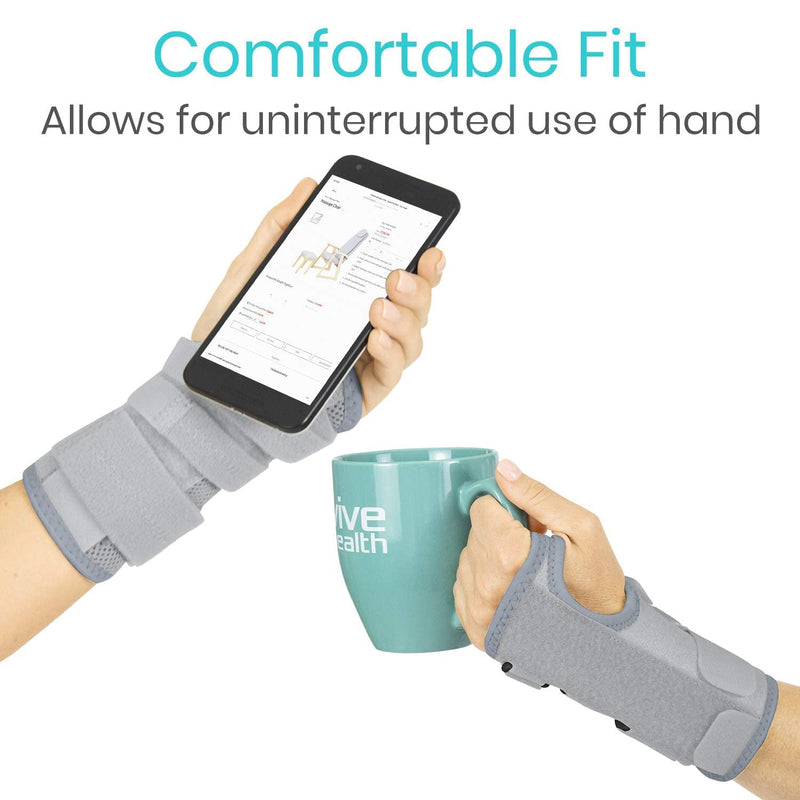 Vive Carpal Tunnel Wrist Brace (Left or Right) - Arm Compression Hand Support Splint - for Men, Women, Kids, Bowling, Tendonitis, Arthritis, Athletic Pain, Sports, Golf - Universal Adjustable Fit Gray - BeesActive Australia