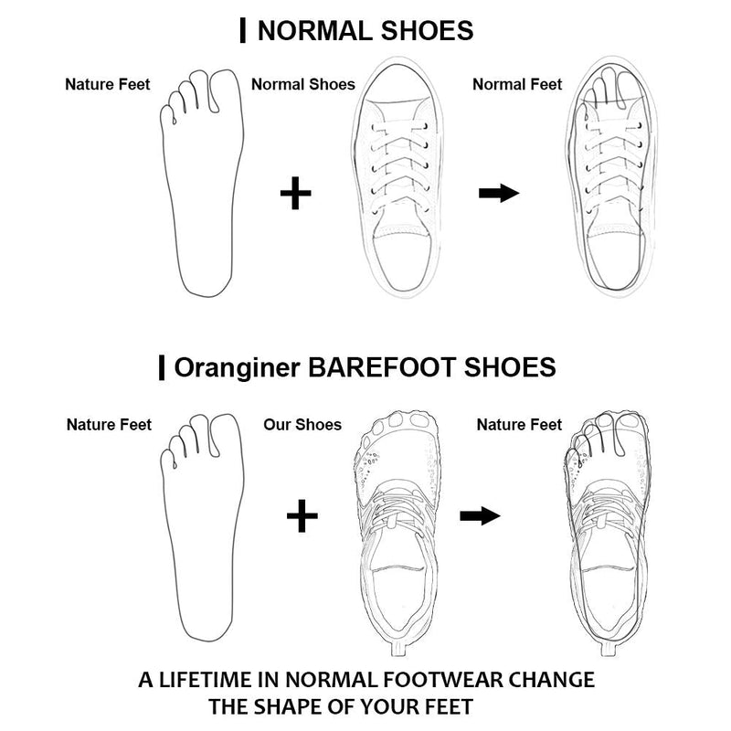 Oranginer Men's Barefoot Shoes - Big Toe Box - Minimalist Cross Training Shoes for Men 11 Black-1 - BeesActive Australia