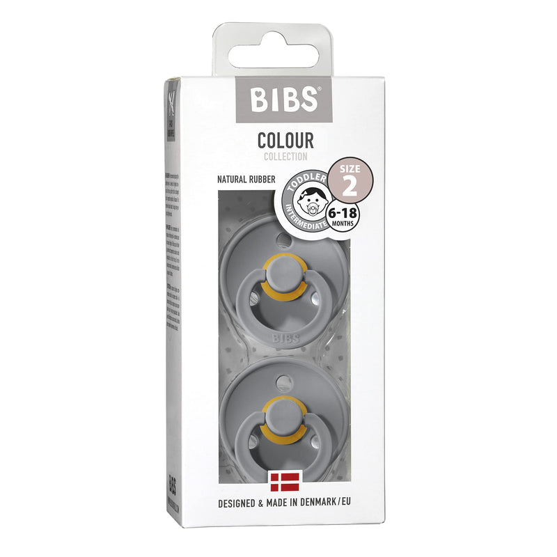 BIBS Pacifiers | Natural Rubber Baby Pacifier | Set of 2 BPA-Free Soothers | Made in Denmark | Cloud | Size 6-18 Months - BeesActive Australia