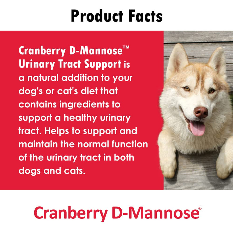 Cranberry D-Mannose Urinary Tract Support - Bladder Health Supplement for Dogs and Cats - 60 Tablets - BeesActive Australia