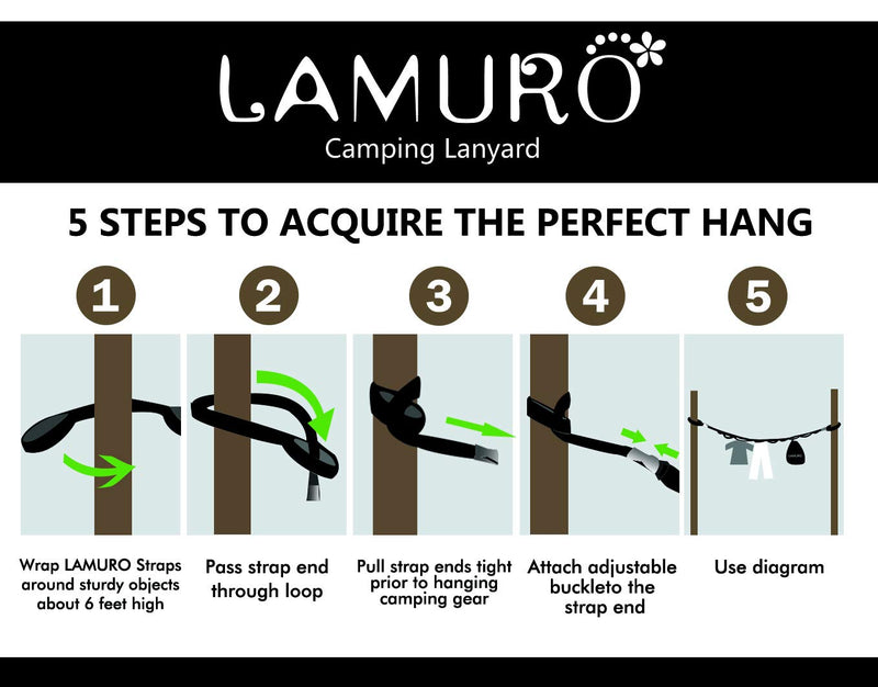 [AUSTRALIA] - Campsite Storage Strap with 19 Separated Loops for Hanging Camping Equipment, Gear and Supplies | Includes Carabiner Hooks and Clothes Pins | Durable Campground Organizer Holds up to 150 LBS 