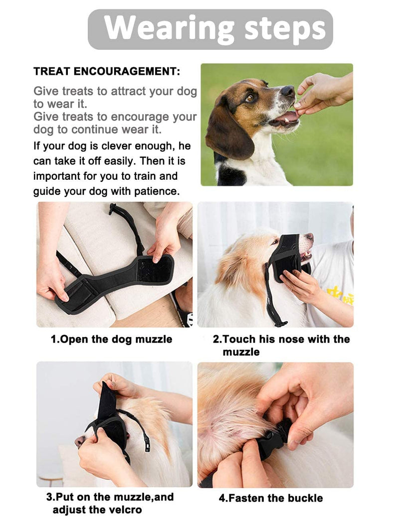 Dog Muzzle Anti Biting and Chewing, with Comfortable Mesh Soft Fabric and Adjustable Strap, Suitable for Small, Medium and Large Dogs XS Red Trim - BeesActive Australia
