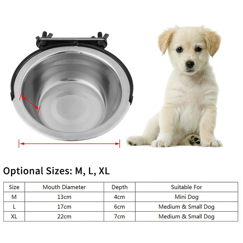 GOTOTOP Dog Plates Bowl, Pets Feeding Bowl Stainless Steel Cat Feeder Diner Dish Hanging Design Wide Opening and Base Pet Food Water Dishes Set for Puppy Kitten Small Medium Dog Pets(XL) X-Large - BeesActive Australia