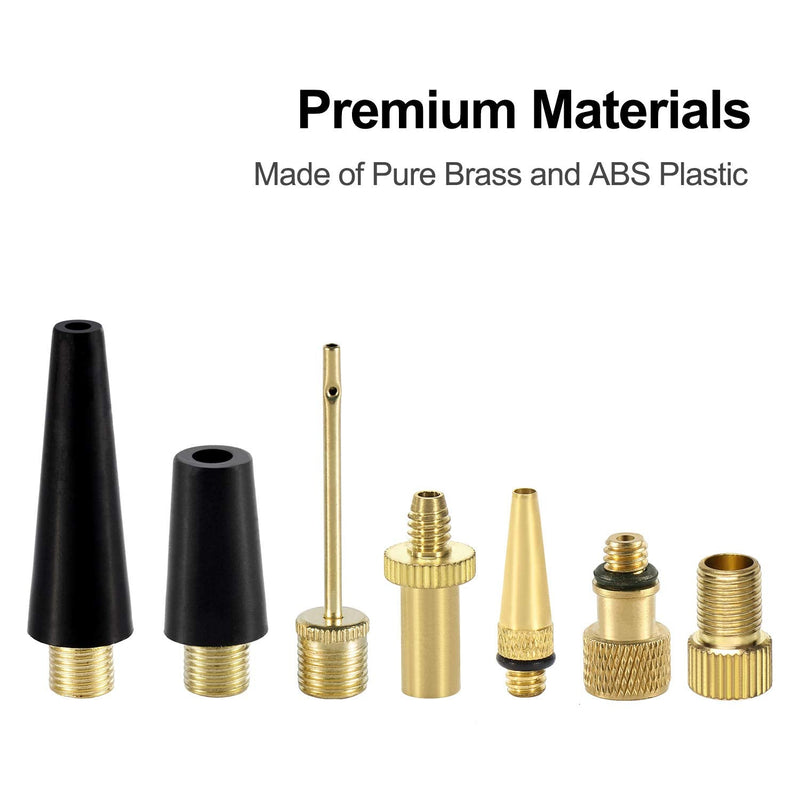 YASI Bicycle Presta Schrader Valve Adaptor, 16PCS Brass Bike Pump Adapters, Ball Pump Needle, Balloon Inflatable Toys Nozzle Inflator Adapter, Air Pump Accessories for Standard Pump or Air Compressor - BeesActive Australia
