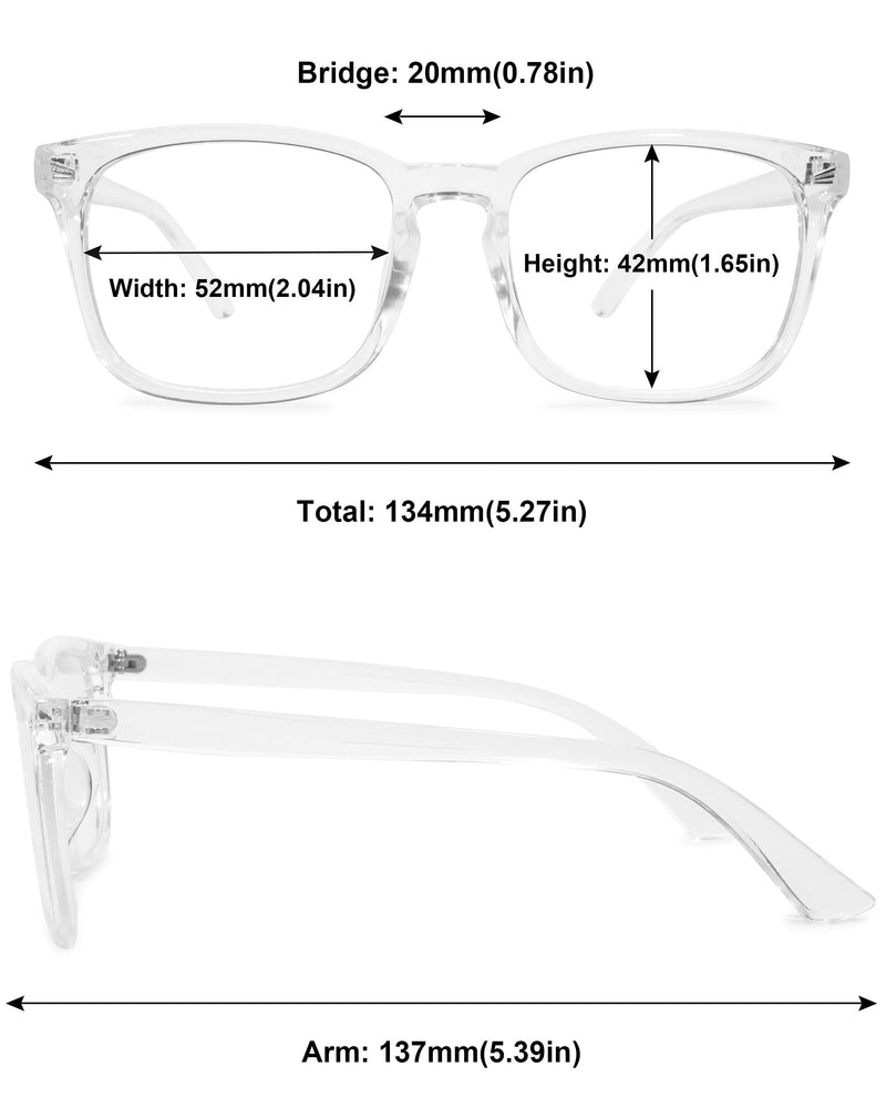 MAGIMODAC Blue Light Blocking Glasses Reading Glasses Lightweight Frame Eyeglasses 1.0 1.25 1.5 1.75 2.0 2.25 2.5 2.75 3.0 3.5 4.0 Unisex for Women and Men and Aged Transparent 2.25 x - BeesActive Australia