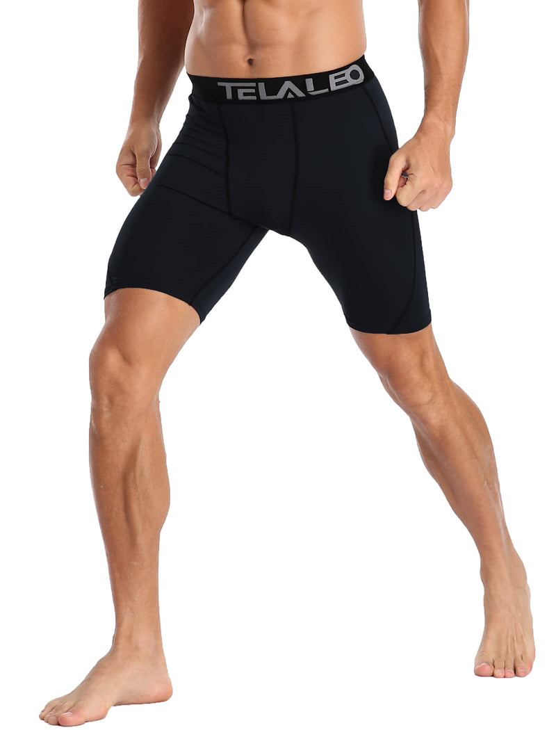 TELALEO 5/6 Pack Compression Shorts Men Spandex Sport Shorts Athletic Workout Running Performance Baselayer Underwear 5black Small - BeesActive Australia