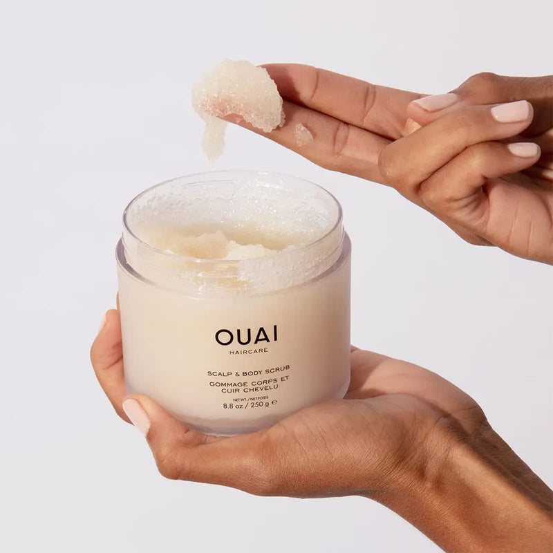 OUAI Scalp & Body Scrub | Deep-Cleansing Scrub for Hair and Skin that Removes Buildup, Exfoliates and Moisturizes | Made with Sugar and Coconut Oil | Free from Parabens, Sulfates and Phthalates 250g - BeesActive Australia