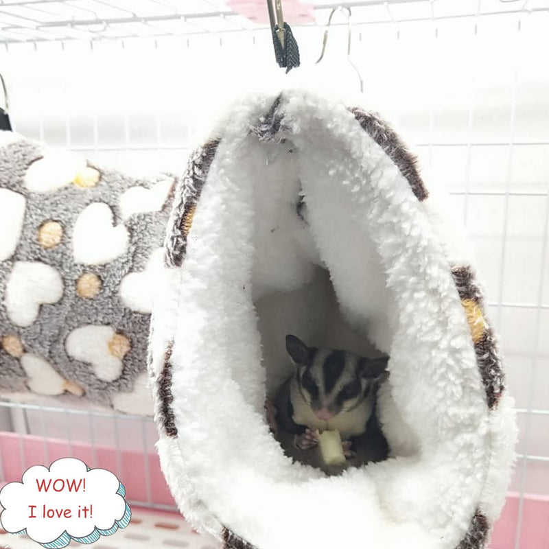 Oncpcare Hanging Tunnel for Small Animals, Hanging Hamster Toys, Sugar Glider Hammock Cage Accessories Bedding for Chinchilla Ferret Squirrel Guinea Pig Rat Playing Sleeping hammock+tunnel - BeesActive Australia