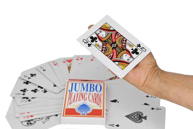 Home-X Jumbo Playing Cards | 3.5 x 5 Inch Plastic Coated Cards - BeesActive Australia