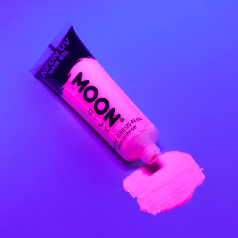 Moon Glow Neon Hair Gel - 20ml UV Hair Dye - Temporary Wash Out Hair Colour Dye - Set of 8 - BeesActive Australia