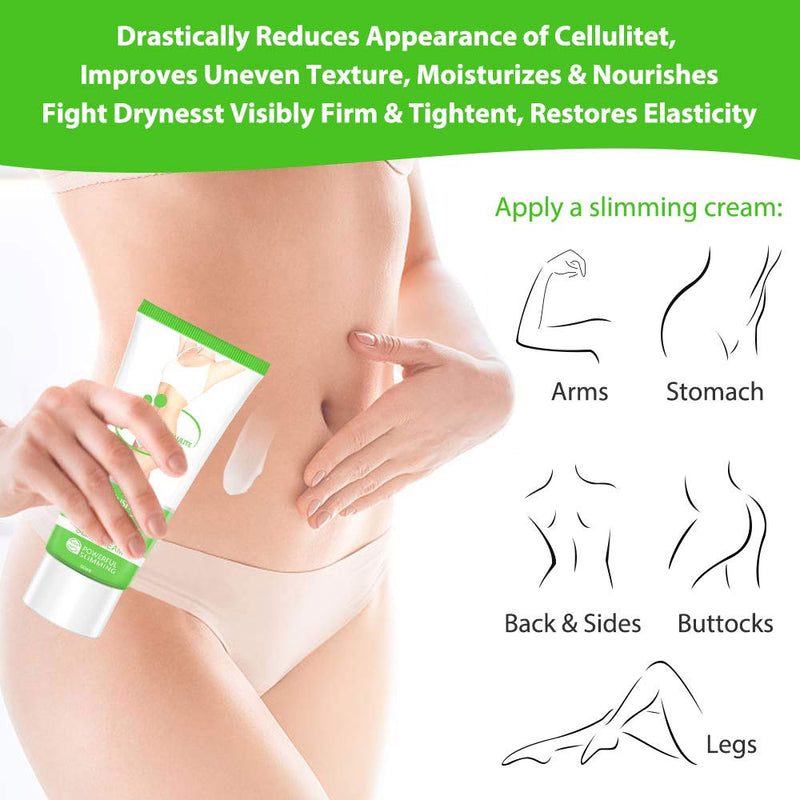 Hot Cream 2 Pack, Cellulite Slimming & Firming Cream, Body Fat Burning Massage Gel for Shaping Waist, Abdomen and Buttocks 120ml - BeesActive Australia