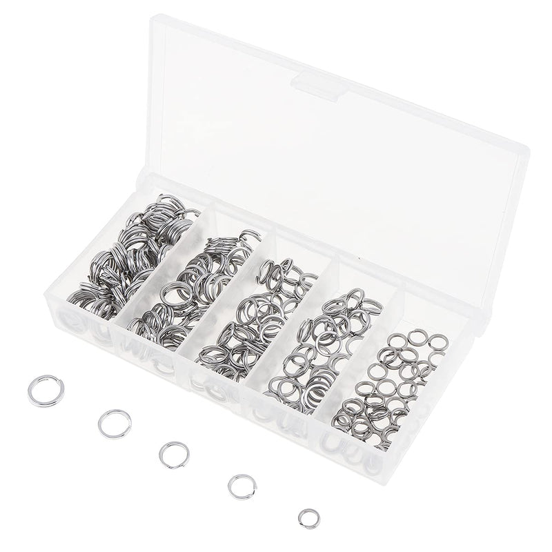 OriGlam 200pcs Stainless Steel Fishing Split Rings Fishing Lure Connector, Super Strong Metal Key Holder Split Rings Solid Ring Connector for Baits - BeesActive Australia