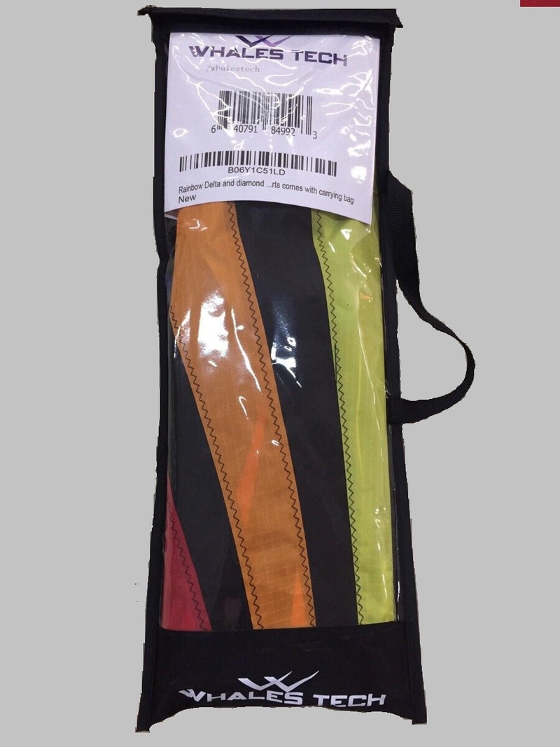 [AUSTRALIA] - Rainbow Delta and Diamond Kite (2sets) Kite for Kids Kite for Adults Easy Flying with Tail Flyer line and Handle Perfect for Outdoor Fun Beach Toys and Park Sports Comes with Carrying Bag 