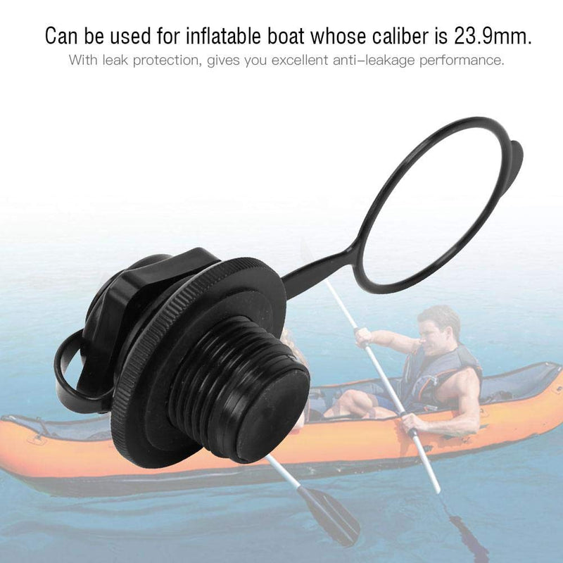 Tbest 2pcs Inflatable Air Valve 23.9mm Black Plastic Fishing Boats Replacement Air Valve Screw Air Valve for Inflatable Boat - BeesActive Australia