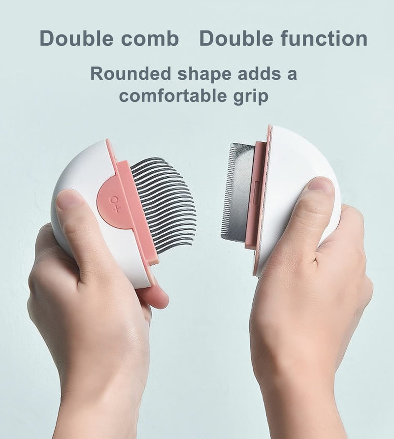 ZHENBUCUO Deshedding Cat Brush Dematting Comb for Dog Grooming Claw Tool for Clean Pet Short & Long Hair Removes 2 in 1 Massaging Deshedding Comb Brush Round (Khaki) Khaki - BeesActive Australia