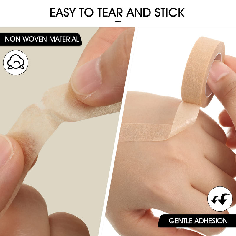 6 Rolls Flexible Skin Tape Breathable Nose Tape Self Adhesive Gauze Tape for Wound Injuries Swelling Sports, 0.5 Inch x 10 Yards Beige - BeesActive Australia