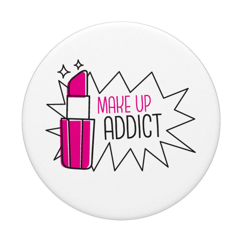 Make Up Addict Lipstick Retro Pop Art Style Makeup Lovers PopSockets PopGrip: Swappable Grip for Phones & Tablets Black - BeesActive Australia