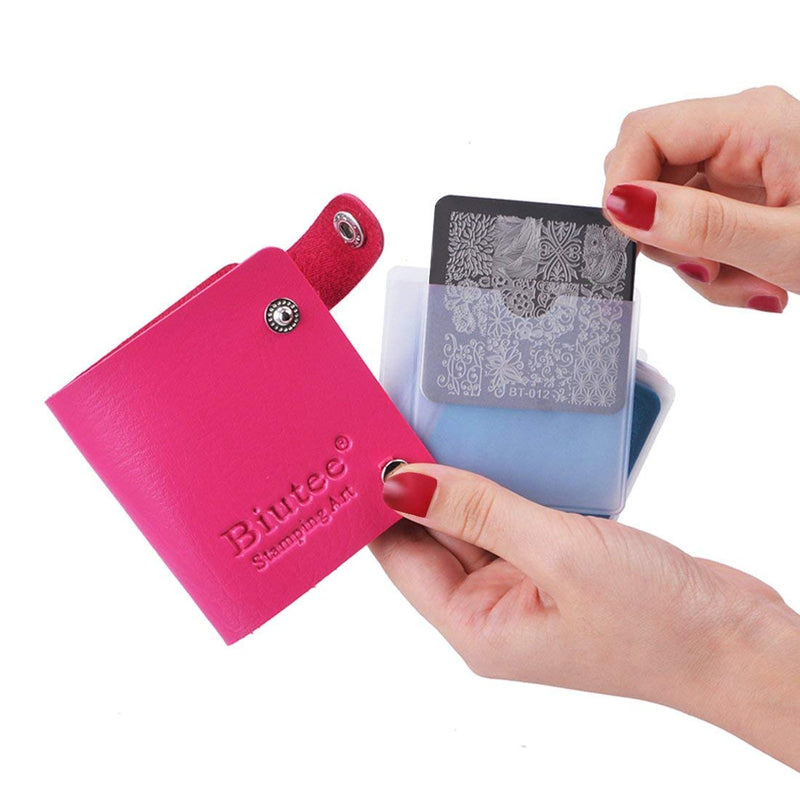 Biutee Nail Stamping Plates Set 8 Colors Nail Art Stamping Polish Gel 12Pcs Template Image Plates 1Pcs Storage Bag 1PCS Stamper with 1PCS Scraper Manicure Stencils Tools Maniology for Holiday Designer - BeesActive Australia