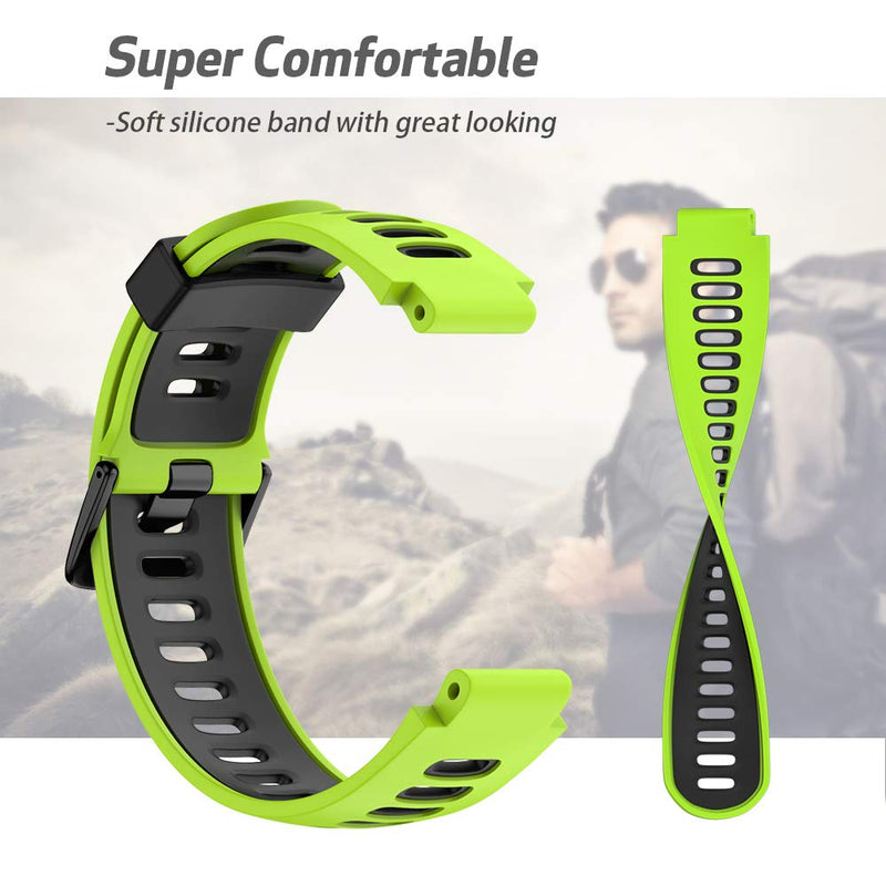 ANCOOL Compatible with Forerunner 735XT Band,Soft Silicone Sport Wristband Replacement for Forerunner 235/220/230/620/630 Smartwatches Green - BeesActive Australia