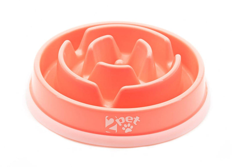 Slow Feed Dog Bowl Slowly Bowly by 2PET. Fun Interactive Dog Dish for Fast Eaters. Prevent Bloating. Fun to Use Dog Bowl. Cat Feeder Friendly. [Skid Protection Upgraded] Medium Coral shellfish - BeesActive Australia