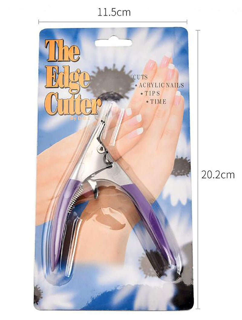 3-way Nail Clipper Acrylic Uv GEL False Nail Tips Stainless Steel Cutter Nail Pedicure Clipper Purple - BeesActive Australia