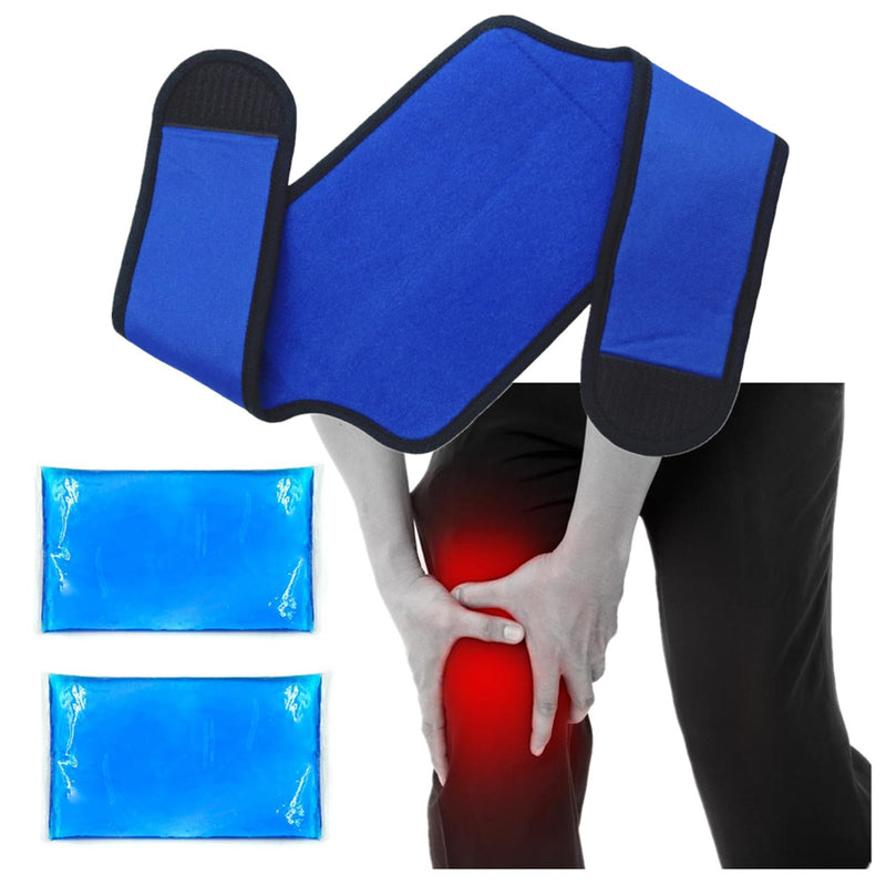 Knee Ice Pack Wrap for Knees Replacement Surgery Reusable Hot Cold Packs for Sports Injuries, 2 Gel Ice Packs & Adjustable Knee Ice Wrap, Hot Cold Compress Therapy Pack for Knee Pain 3 Count (Pack of 1) - BeesActive Australia