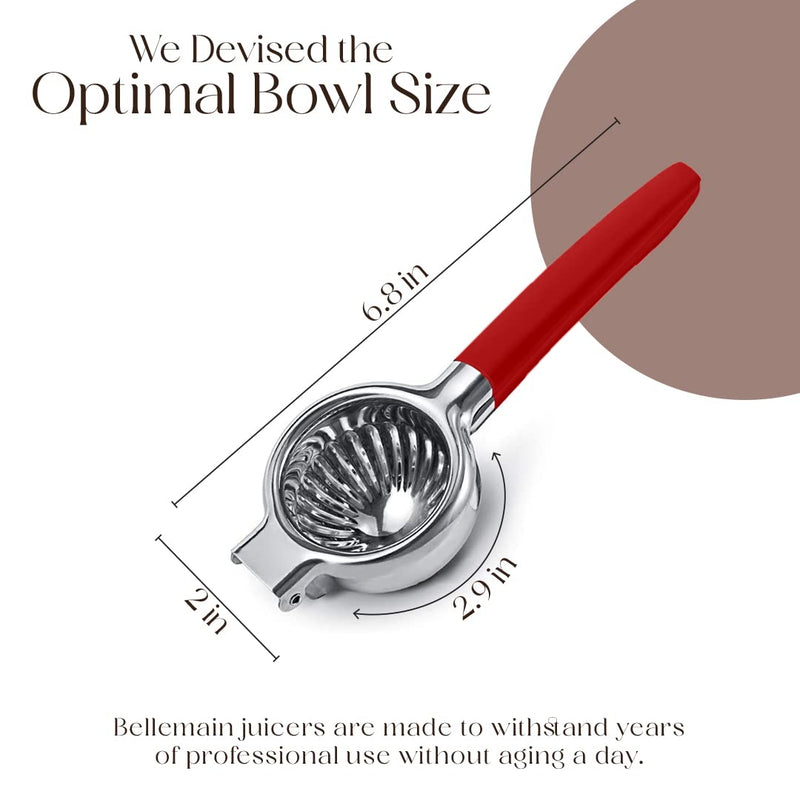 Bellemain Citrus Juicer | Metal Lemon Squeezer | Lime and Lemon Juicer Stainless Steel with Silicone Handles | Manual Juicer, Citrus Squeezer, Hand Held Juicer | Bar Juicer for Bartender Accessories - BeesActive Australia