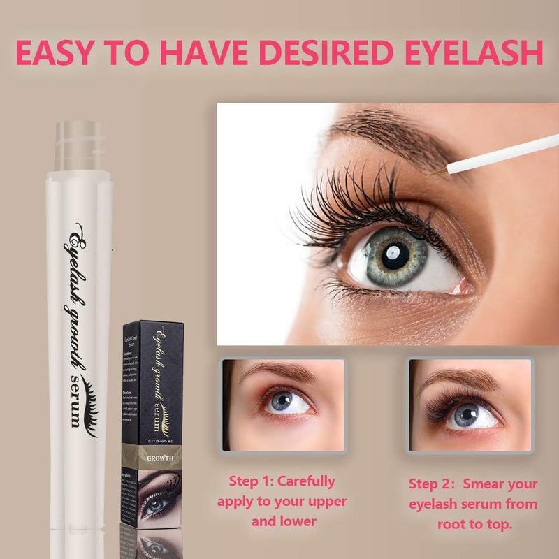 Eyelash Growth Serum Eyebrow Enhancer 5ML - Upgrade Eyelash Growth Enhancer Lash Boost Growth Serum Eyebrow Enhancer Serum for Long Thick Looking Lashes and Eyebrows - BeesActive Australia