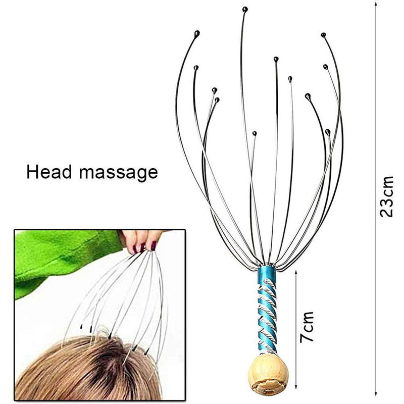 MINGZE 4 Pieces Scalp Massager Head Scratcher, Head Scalp Headache Stress Relief Stimulates Blood Circulation, Handheld Relaxation, 2 Pieces Scalp Scratcher and 2 Pieces Roller Ball Claw Massager - BeesActive Australia