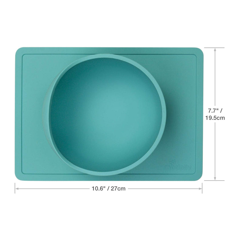Modaliv Scoop Bowl with Silicone Placemat Suction Base (35oz/1000ml) - Non-Skid - No Spill - Food Grade Silicone - Dishwasher and Microwave Safe - BeesActive Australia