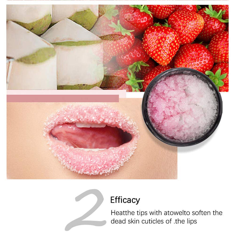 DAGEDA Lip Scrub,Coconut And Strawberry Fruity Sugar Lip Scrubs,Removes Dead Skin Exfoliator&Moisturizer With Cleansing Nourishing Lip Skin Care For Peeling Chapped Lips,Ultra-Hydrating Lip Treatment Coconut & Strawberry - BeesActive Australia