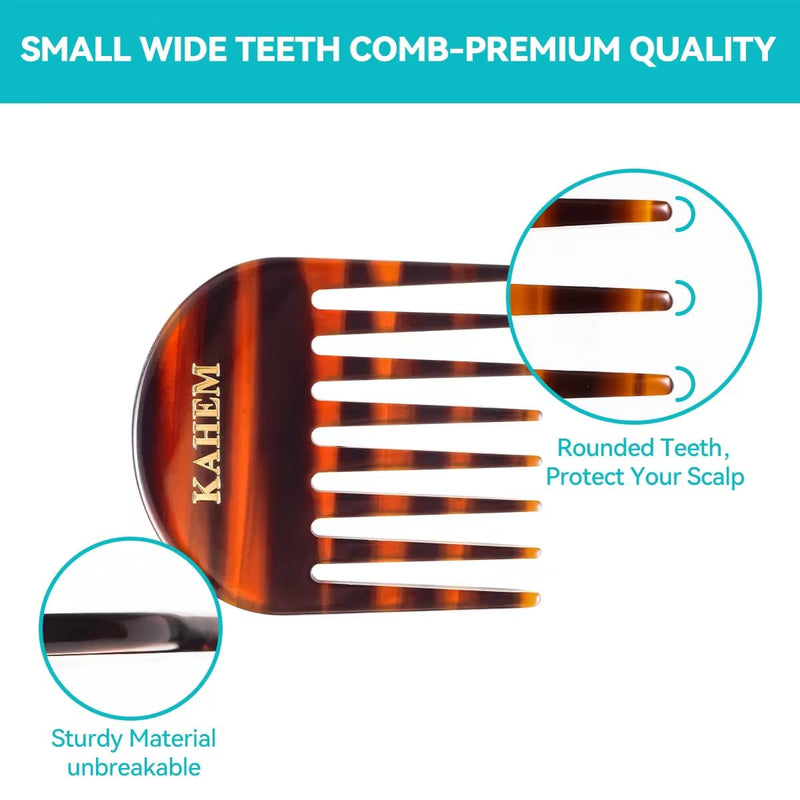 KAHEM Handmade Wide Tooth Comb for curly hair.Small Wide Tooth Comb for Long and short Hair Detangler Comb For Wet and Dry. Professional hair cutting combs-3.14Inch - BeesActive Australia