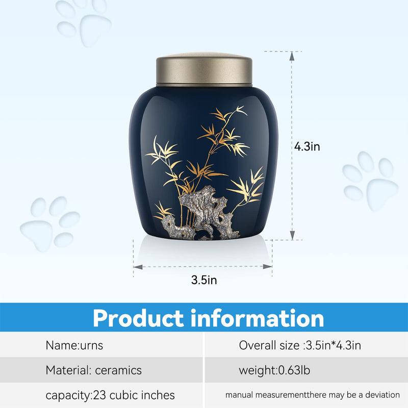 NEWDREAM Urns for Human Ashes Urns for Cat Urns,Pet Urns for Cat Ashes,Cat Urns for Ashes Animal Urns for Ashe Pet Cremation Urn (Blue Clivia) Black Bamboo - BeesActive Australia