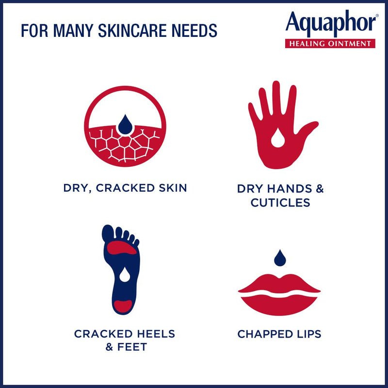 Aquaphor Healing Ointment - Variety Pack, Moisturizing Skin Protectant For Dry Cracked Hands, Heels and Elbows - 14 oz. jar + 1.75 oz. tube - BeesActive Australia