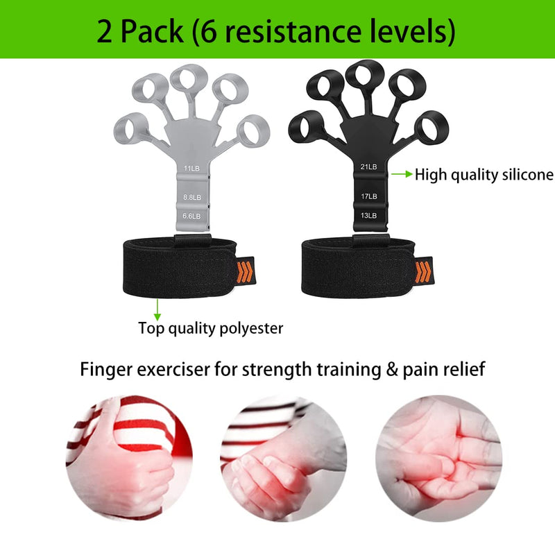 2 Pack Grip Strength Trainer - Hand Exercisers for Strength - Finger Exerciser Forearm Hand Strengthener Workout Equipment Tool - the Gripper Finger Grip - Grip Claw Vein Gripper Buddy - BeesActive Australia