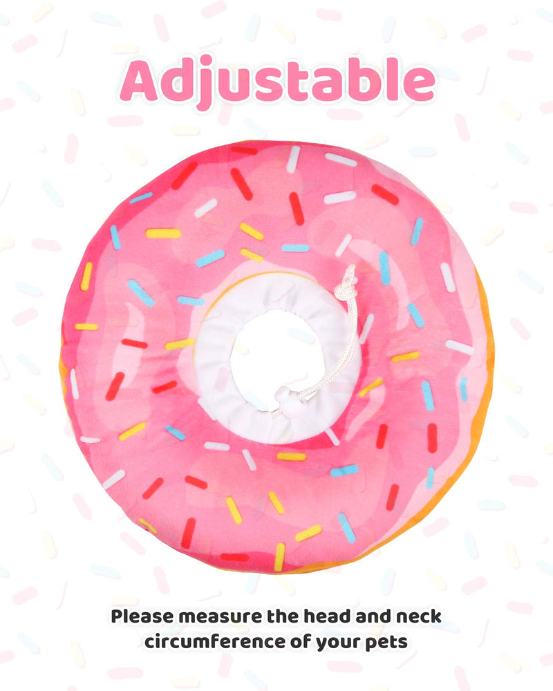 Woiworco Adjustable Cat Recovery Collar, Cute Cat Donut Collar, Soft Cone Collars for Cat, Wound Healing Protective Cone After Surgery Elizabethan Collars for Kitten Pets Small Pink - BeesActive Australia